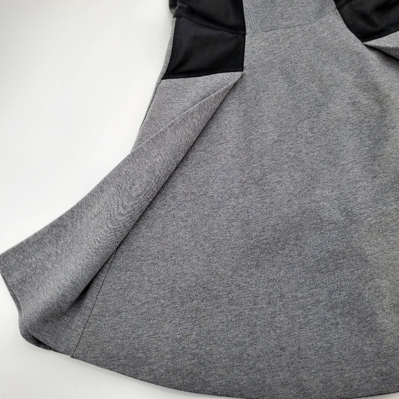 Club Monaco Janine Heather Gray Black Leather Trim Dress - Picture 11 of 16